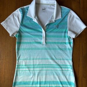 Puma Golf Polo in Light Blue and White
